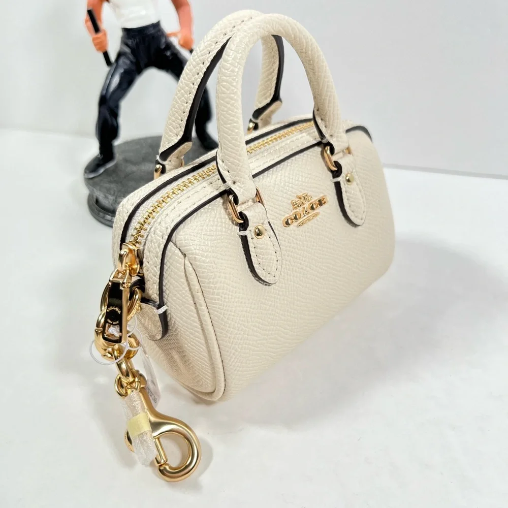 Coach Mini Rowan Bag Charm Chalk CU279 NWT - Picture 3 of 7